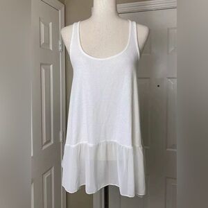 Umgee Womens Tunic Blouse White SMALL Sleeveless Top